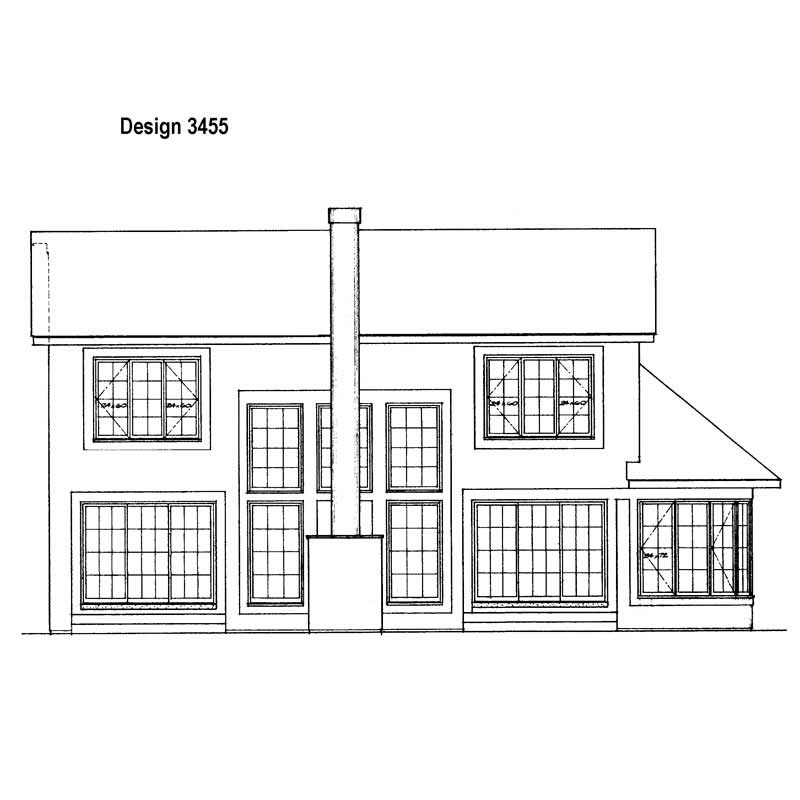 Home Plan Rear Elevation of this 3-Bedroom,2075 Sq Ft Plan -137-1462