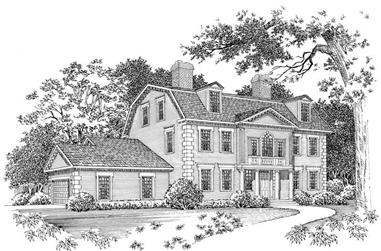 4-Bedroom, 3583 Sq Ft Colonial Home Plan - 137-1465 - Main Exterior