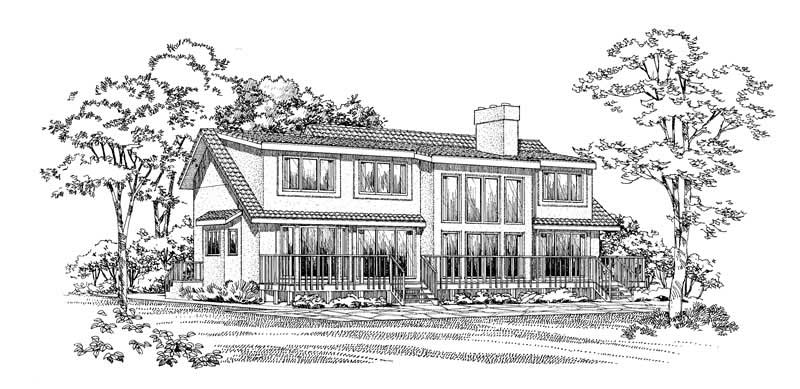 Home Plan Rear Elevation of this 4-Bedroom,2795 Sq Ft Plan -137-1469