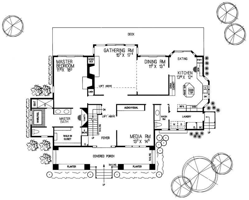 Floor Plan First Story of Ranch Plan #137-1469
