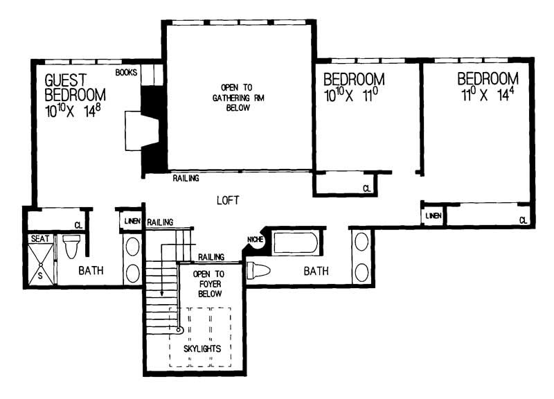 Floor Plan Second Story of Ranch Plan #137-1469