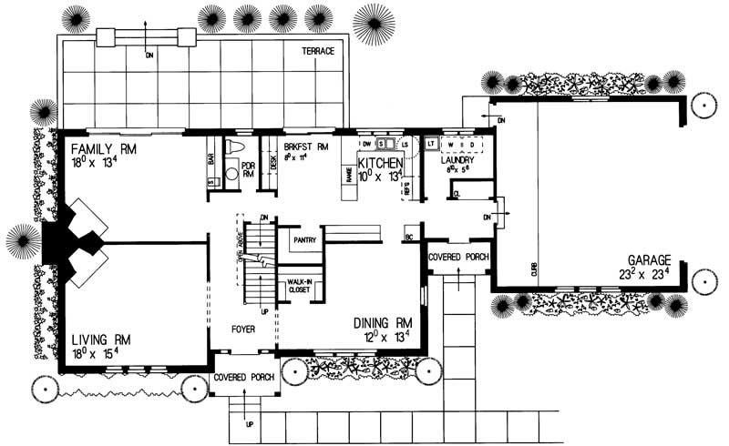 Floor Plan First Story of European Plan #137-1473