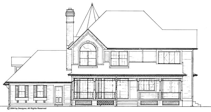 Home Plan Rear Elevation of this 4-Bedroom,2496 Sq Ft Plan -137-1474