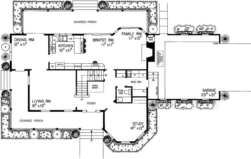 Floor Plan First Story of Victorian Plan #137-1474