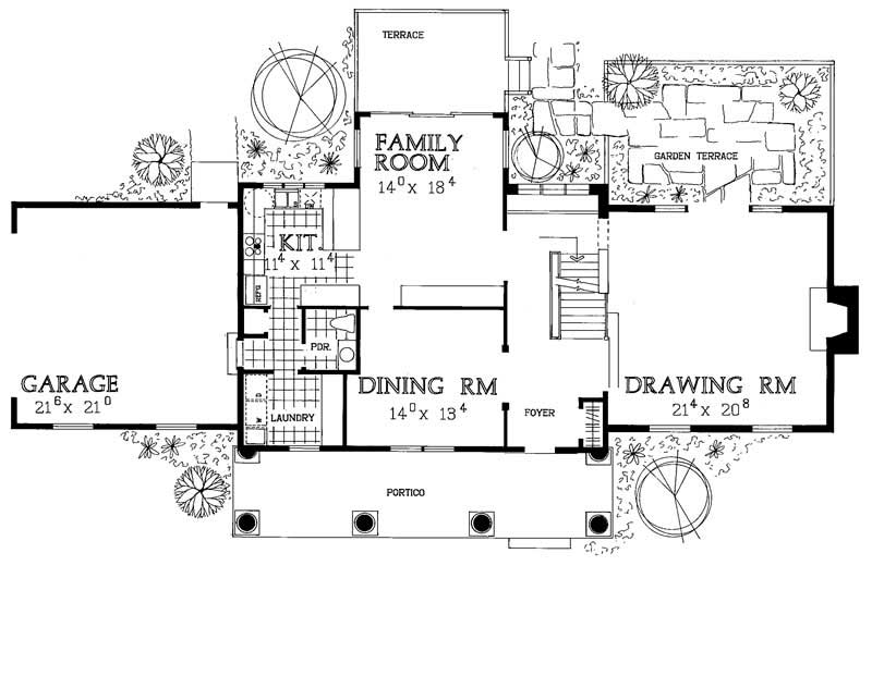 Floor Plan First Story of Colonial Plan #137-1479