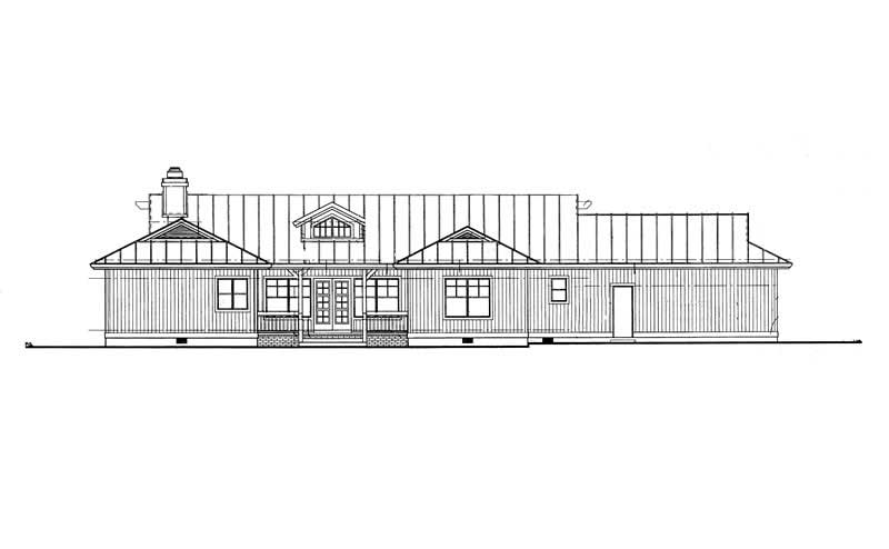 Home Plan Rear Elevation of this 2-Bedroom,1800 Sq Ft Plan -137-1484
