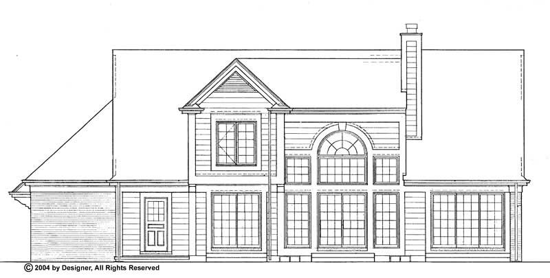 Home Plan Rear Elevation of this 4-Bedroom,2342 Sq Ft Plan -137-1485