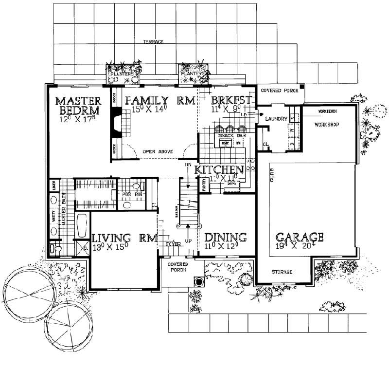 Floor Plan First Story of Traditional Plan #137-1485