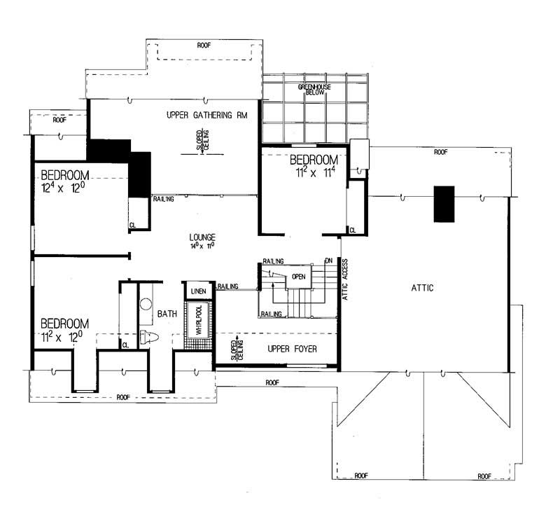 Floor Plan Second Story of Country Plan #137-1487