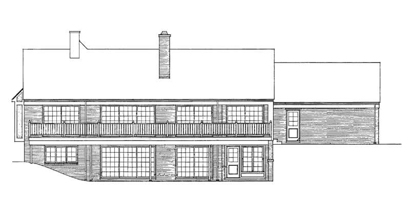 Home Plan Rear Elevation of this 4-Bedroom,3005 Sq Ft Plan -137-1489