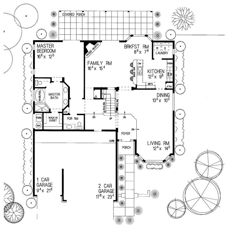 Floor Plan First Story of Contemporary Plan #137-1493