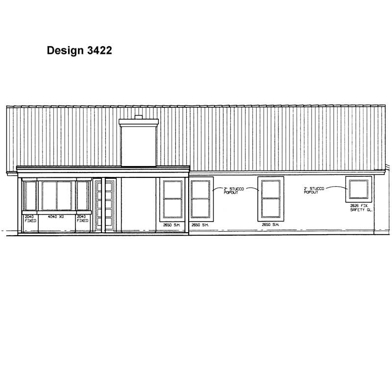 Home Plan Rear Elevation of this 3-Bedroom,1932 Sq Ft Plan -137-1494