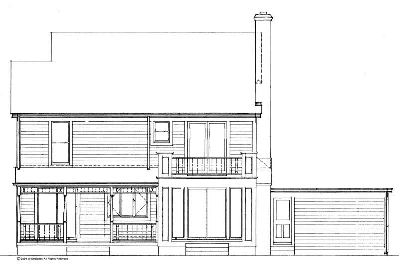 Home Plan Rear Elevation of this 4-Bedroom,1996 Sq Ft Plan -137-1497