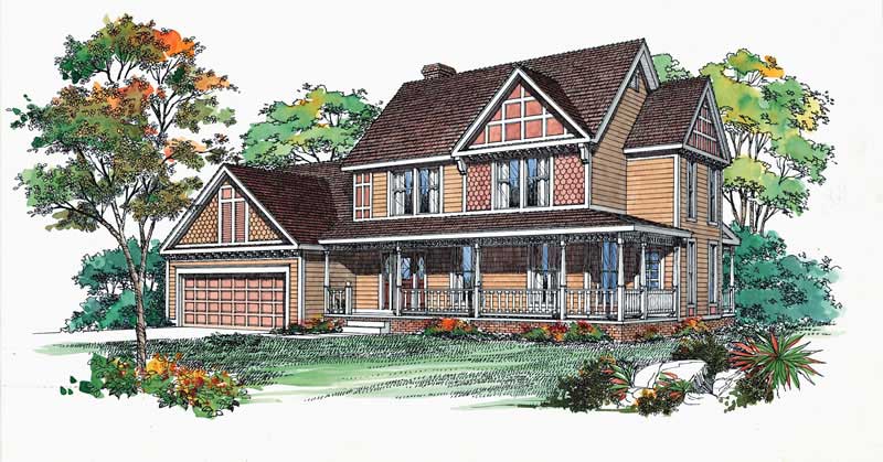 Right Side View of this 4-Bedroom, 1996 Sq Ft Plan - 137-1497