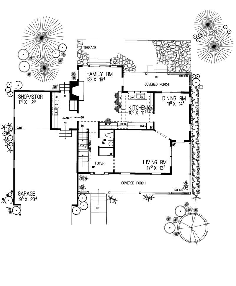 Floor Plan First Story of Victorian Plan #137-1497