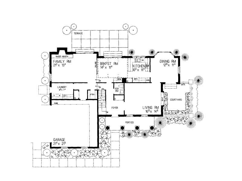 Floor Plan First Story of Colonial Plan #137-1499