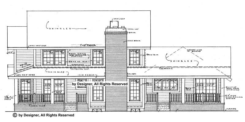 Home Plan Rear Elevation of this 3-Bedroom,2870 Sq Ft Plan -137-1500