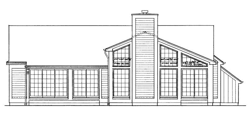 Home Plan Rear Elevation of this 3-Bedroom,1387 Sq Ft Plan -137-1502