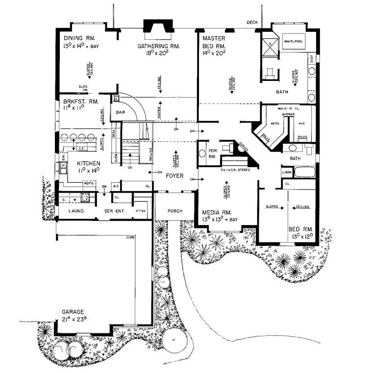 Floor Plan First Story of European Plan #137-1504