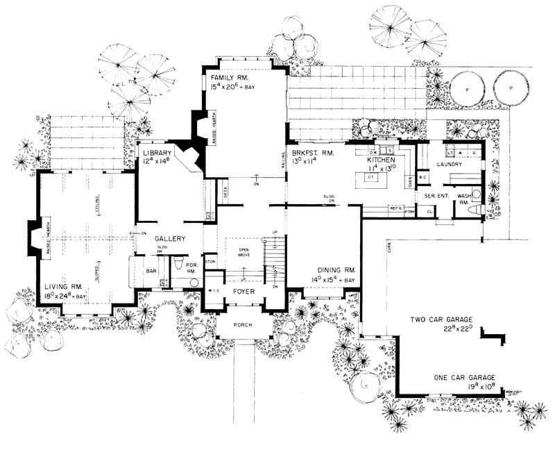 Floor Plan First Story of European Plan #137-1505