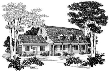 3-Bedroom, 2533 Sq Ft Colonial House Plan - 137-1508 - Front Exterior