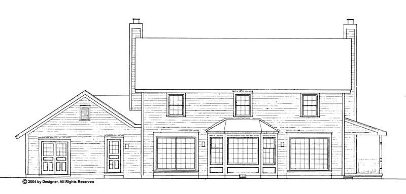 Home Plan Rear Elevation of this 3-Bedroom,2522 Sq Ft Plan -137-1510