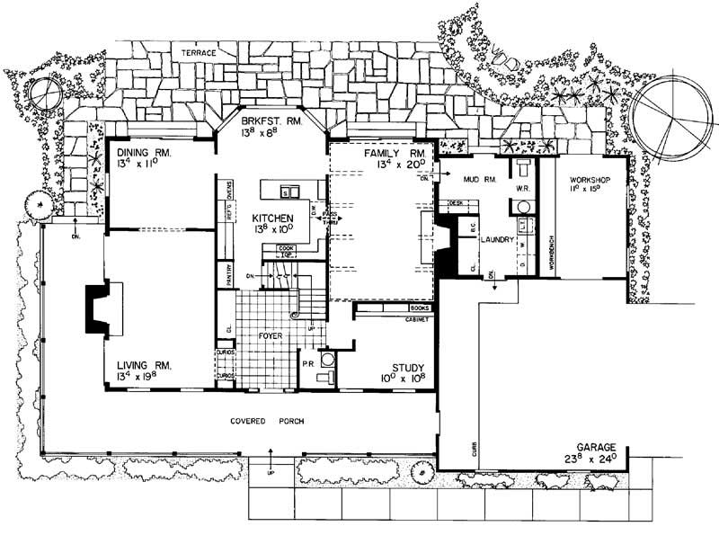 Floor Plan First Story of Contemporary Plan #137-1510