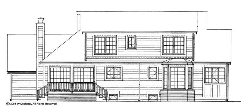 Home Plan Rear Elevation of this 4-Bedroom,2002 Sq Ft Plan -137-1521