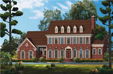 5-Bedroom, 4170 Sq Ft Colonial Home Plan - 137-1522 - Main Exterior