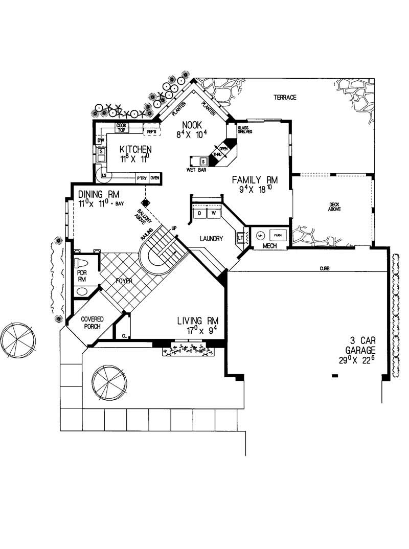 Floor Plan First Story of Mediterranean Plan #137-1530