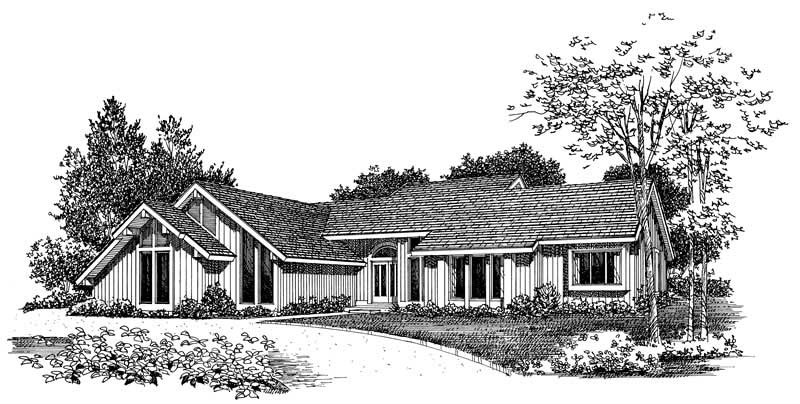Front View of this 2-Bedroom, 1835 Sq Ft Plan - 137-1537