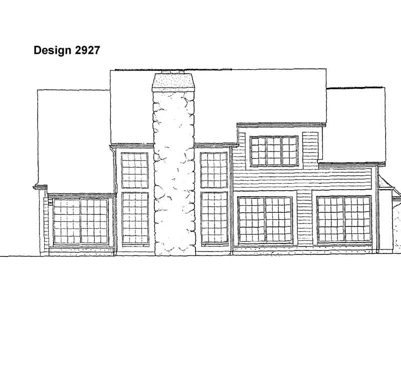 Home Plan Rear Elevation of this 3-Bedroom,2129 Sq Ft Plan -137-1538