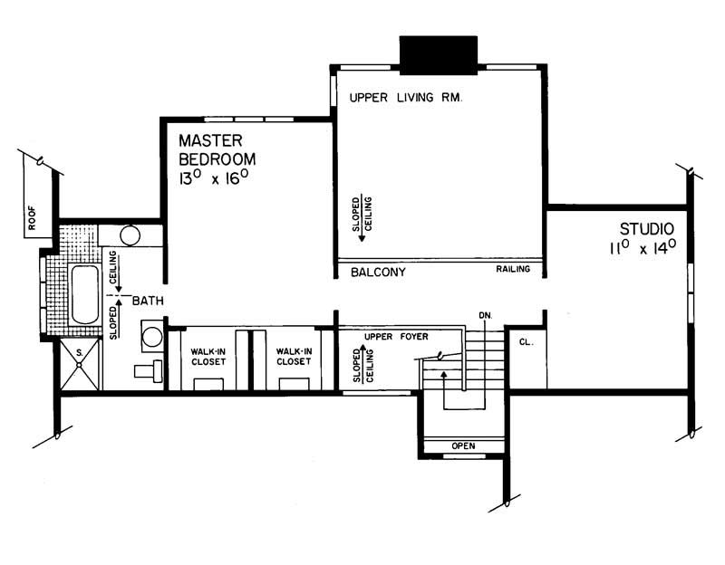 Floor Plan Second Story of Country Plan #137-1538