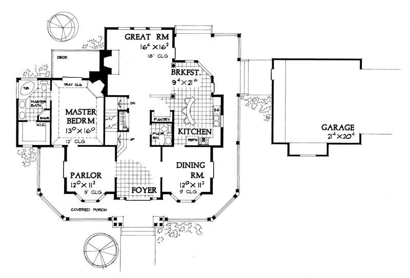 Floor Plan First Story of Country Plan #137-1547