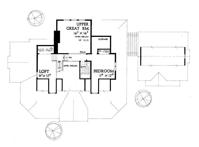 Floor Plan Second Story of Country Plan #137-1547
