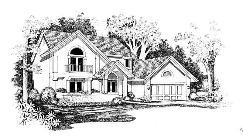 Home Plan Front Elevation of this 3-Bedroom,2420 Sq Ft Plan -137-1548