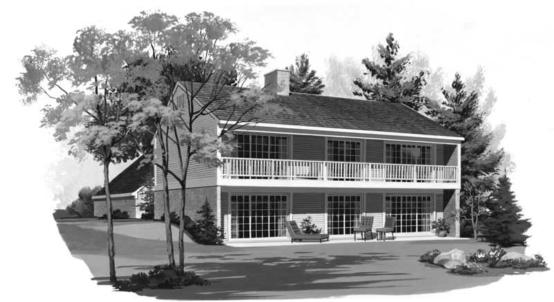 Home Plan Rear Elevation of this 4-Bedroom,2216 Sq Ft Plan -137-1552