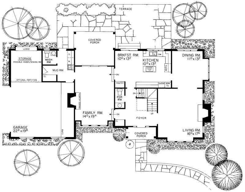 Floor Plan First Story of European Plan #137-1560