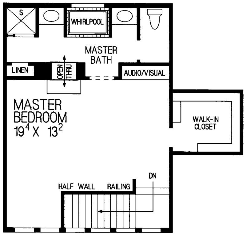 Floor Plan Second Story of Craftsman Plan #137-1563