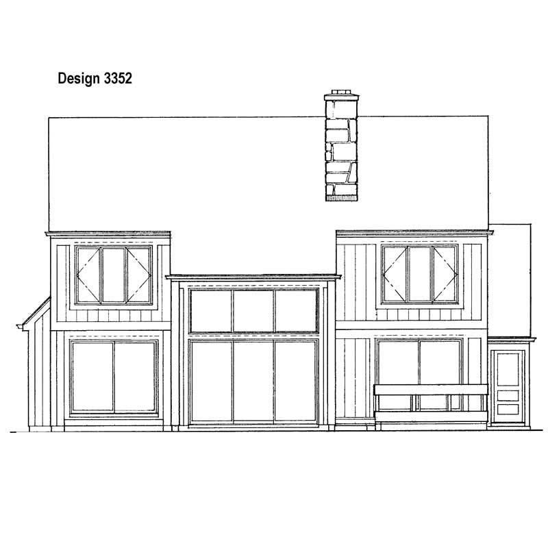 Home Plan Rear Elevation of this 3-Bedroom,2158 Sq Ft Plan -137-1572