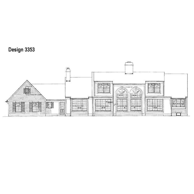 Home Plan Rear Elevation of this 3-Bedroom,3065 Sq Ft Plan -137-1573