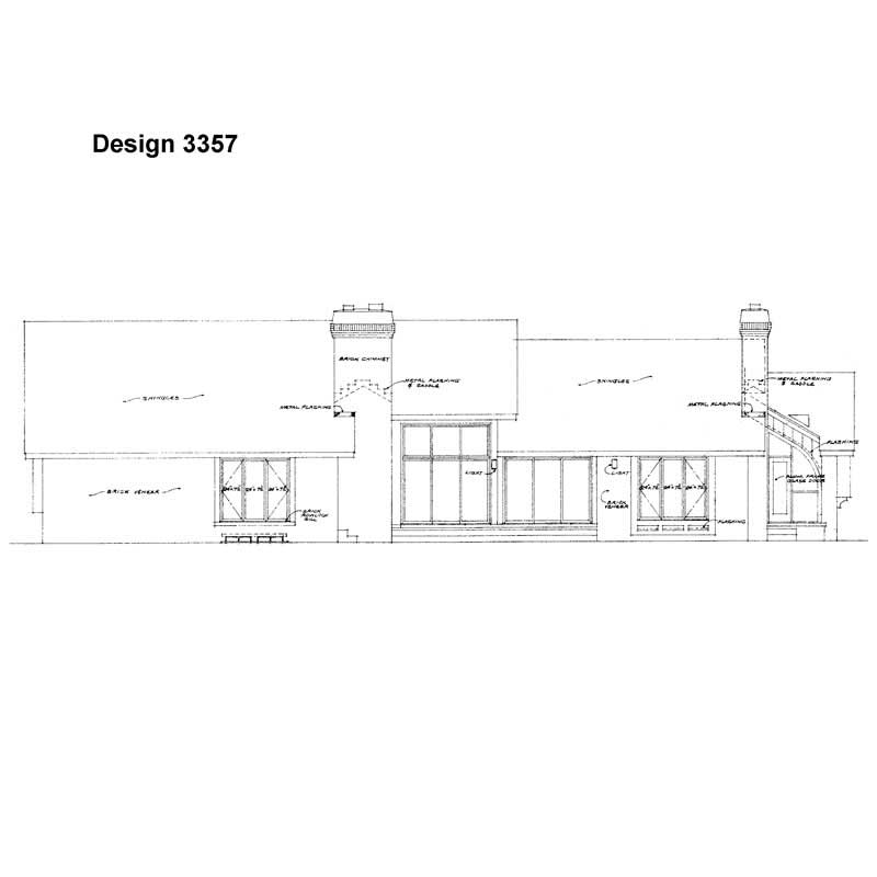 Home Plan Rear Elevation of this 3-Bedroom,2913 Sq Ft Plan -137-1575