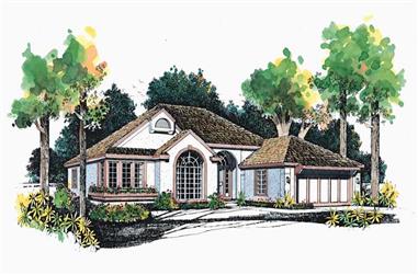 3-Bedroom, 1981 Sq Ft Ranch House Plan - 137-1577 - Front Exterior