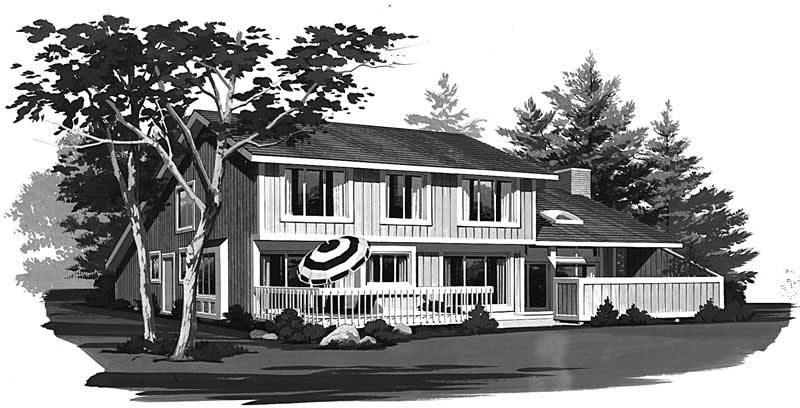 Home Plan Rear Elevation of this 3-Bedroom,2297 Sq Ft Plan -137-1585