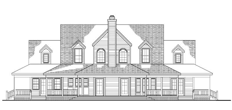 Home Plan Rear Elevation of this 4-Bedroom,2658 Sq Ft Plan -137-1588