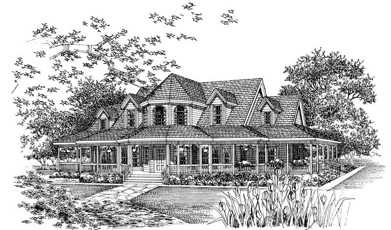 Home Plan Front Elevation of this 4-Bedroom,2658 Sq Ft Plan -137-1588
