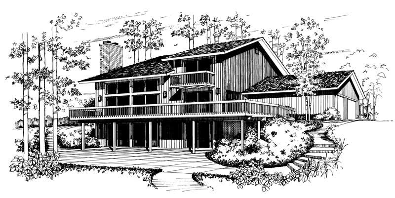 Home Plan Rear Elevation of this 2-Bedroom,2214 Sq Ft Plan -137-1589