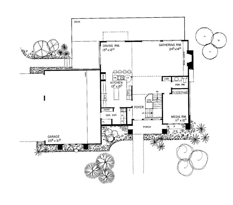 Floor Plan First Story of Contemporary Plan #137-1589