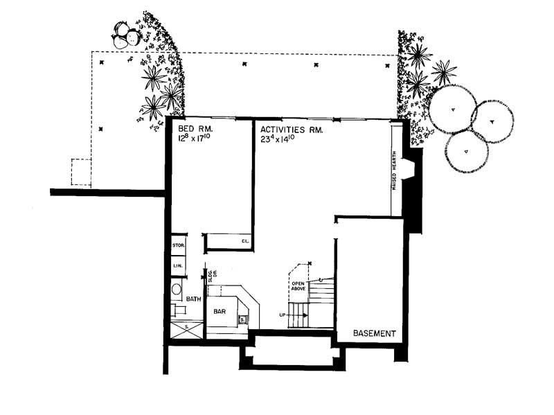 Floor Plan Basement of Contemporary Plan #137-1589