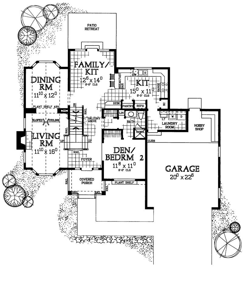 Floor Plan First Story of Traditional Plan #137-1591